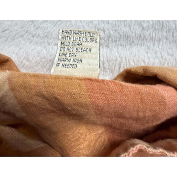 Ecologie e-col-o-gie Womens Striped Button Up Linen Shirt Large Roll-Tab Sleeve - Picture 4 of 7